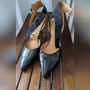 Nine West Black Leather Heels